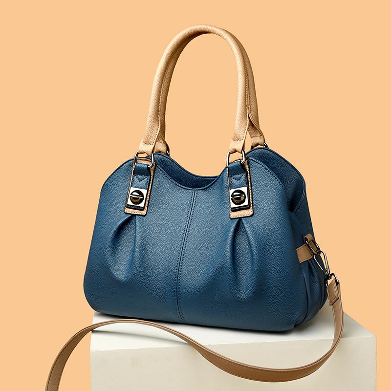 Fashion Soft Leather Handbag Large Capacity Women'S Bag Women'S Shoulder Messenger Bag Leather Texture