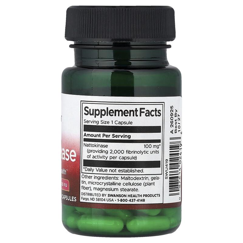 Nattokinase, 100 mg , 30 Capsules
