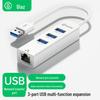 Biaz USB 3.0 To RJ45 Network Adapter with Expansion HUB for Windows 8/10 Laptops