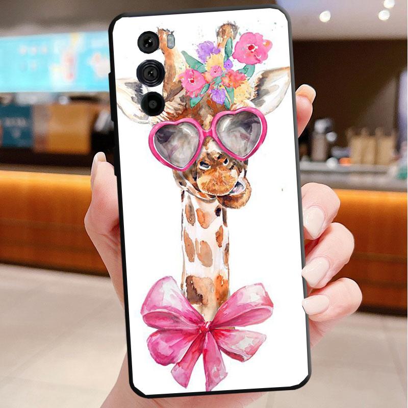 Phone Case For Motorola Edge 50 40 Pro 60 50 40 30 Ultra Neo Fusion Moto G85 G72 G53 G54 G84 G13 G32 Giraffe Anime