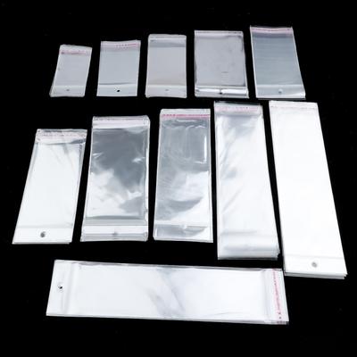 100 шт. Прозрачный самоклеящийся пластиковый пакет для хранения OPP Poly Pack Bag с отверстием для подвешивания Сумка для розничной упаковки