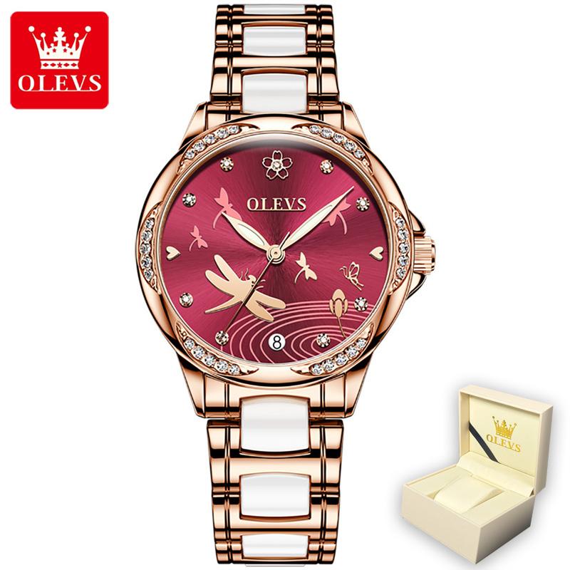 OLEVS 6610 With Gift Box Luxury Fashion Automatic Mechanical Watch Waterproof Noble Luminous Diamond Set Elegant Women's Watch