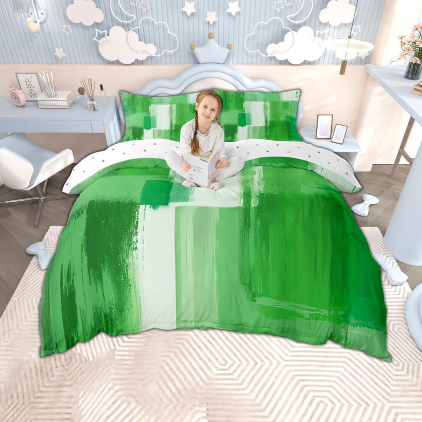 Homewish Modern Ombre Aesthetic Duvet Cover Set, Watercolor Oil Painting Quilt Cover Set, Contemporary Minimalist Bedding