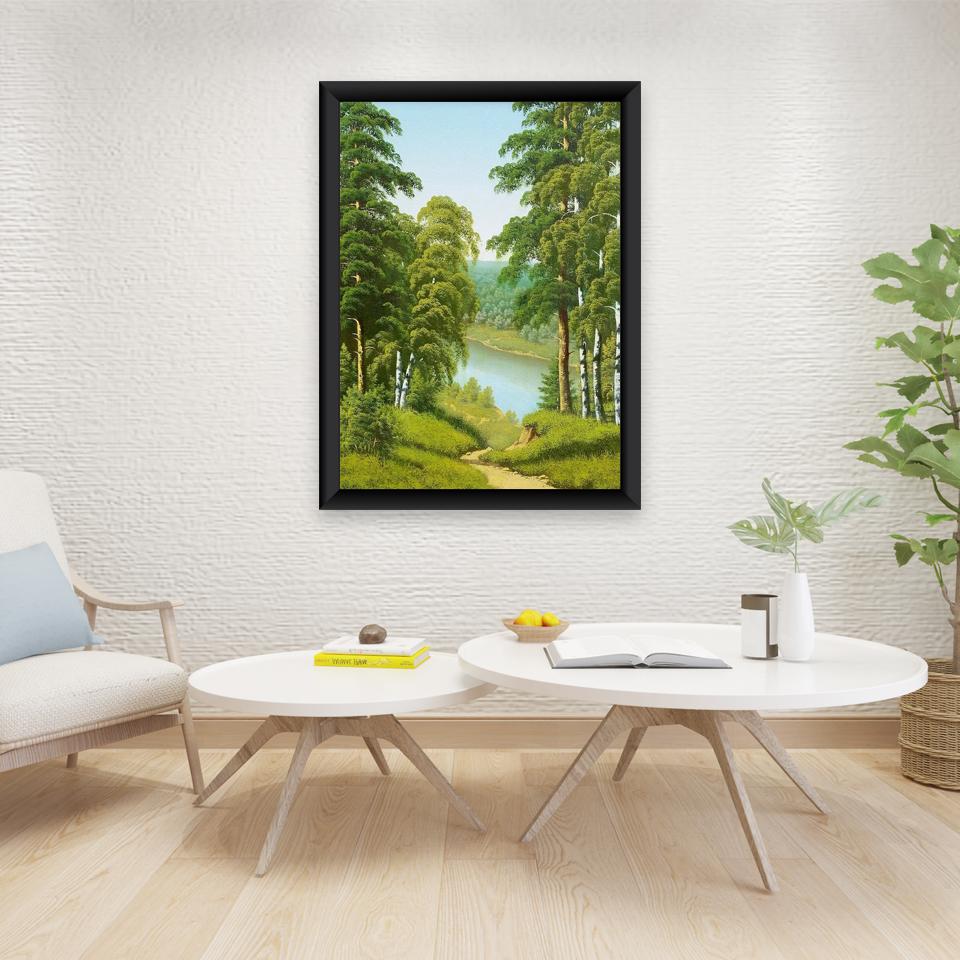 DIY Tree Creek 5D Diamond Painting Full Round Drill Scenic Diamond Embroidery Cross Stitch Mosaic Kits Wall Art Home Decor