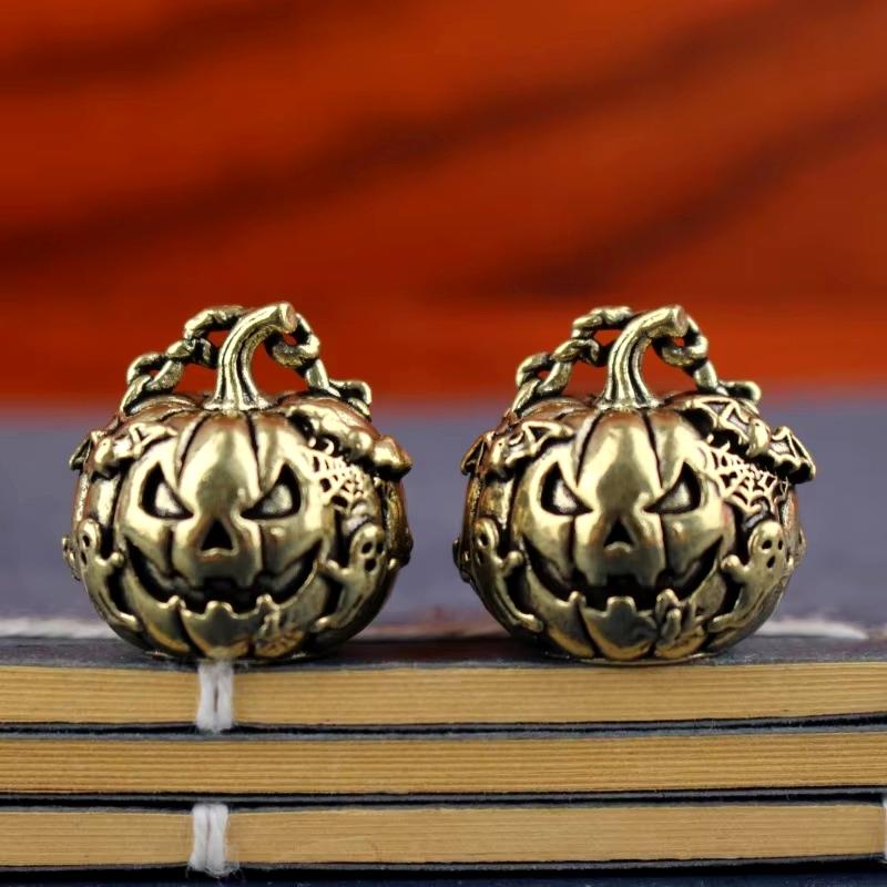 Unique Electroplated Bronze Pumpkin Pendant, Metal Craft for Art & Collectibles, Perfect for Decorations