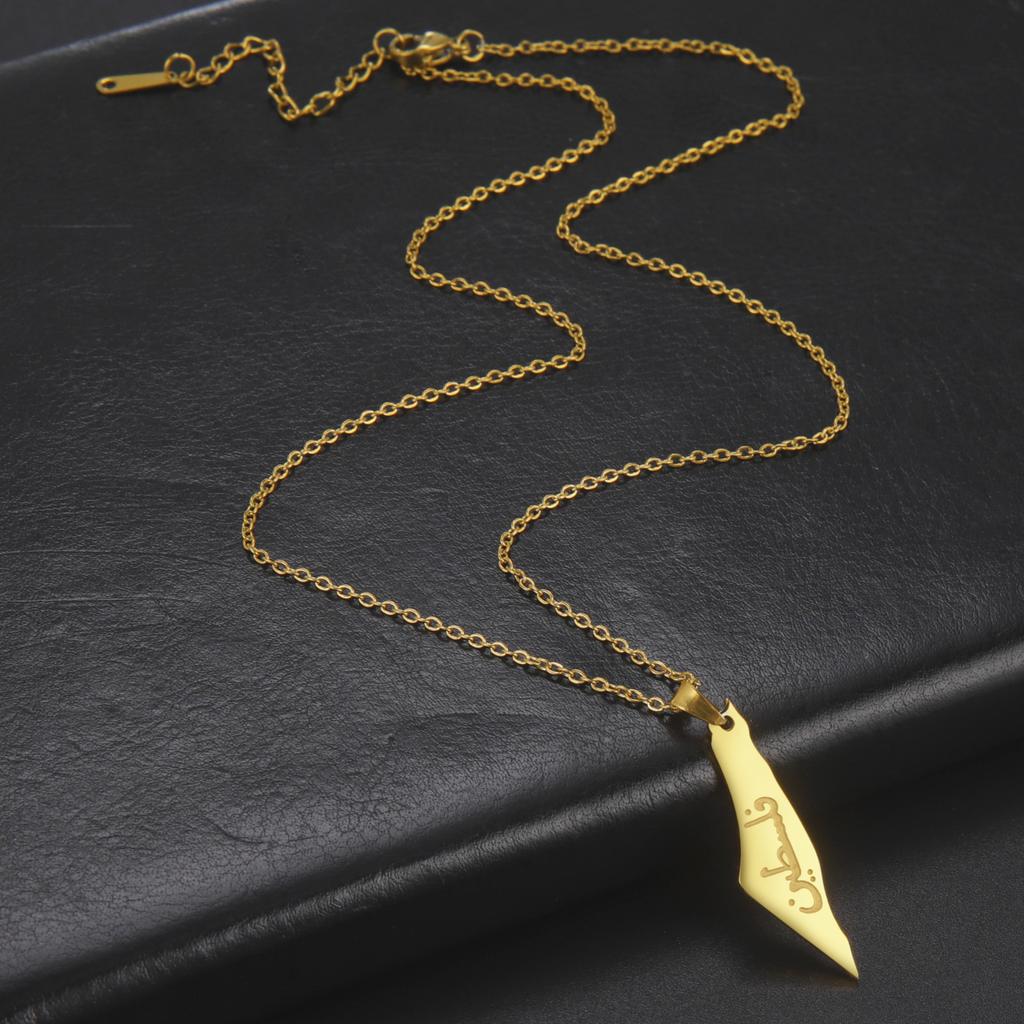 Cazador National Flag Pendant Necklace for Women Stainless Steel Arabic Letter Country Geography Necklace Jewelry Gift 2026