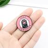 Cute Stay Pawsitive Pink Cat Brooch Enamel Pin Cartoon Animal Cute Pins Student Cowboy Badge Kitten Paw Brooch