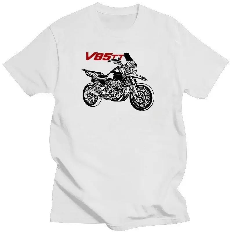 Модная футболка Moto Guzzi V85Tt V 85 Tt с принтом мотоцикла Мужские хлопковые футболки Harajuku Streetwear Топы Летняя мужская футболка