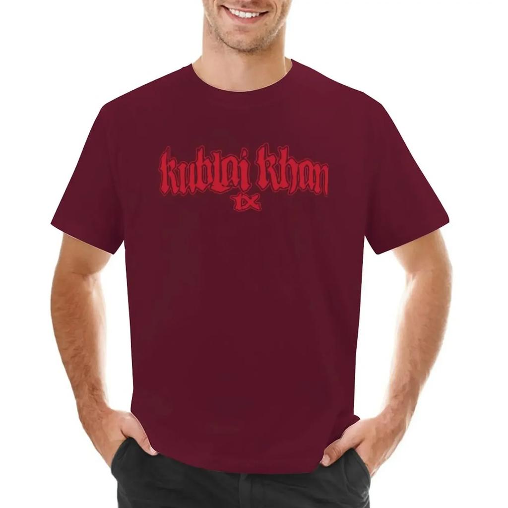 funny t shirts oversized t shirt t shirts Kublai Khan TX Band text illustration designs T-Shirt harajuku