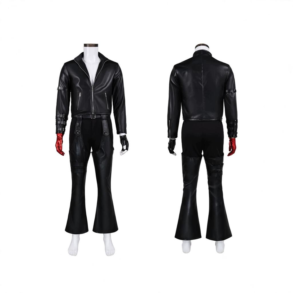 The King of Fighters K’cos Clothing Kdash Fighting Game Character Black Leather Jacket Pants Cosplay Performance