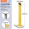 VEVOR Safety Bollard, 36 Inch Height Bollard Post, 4.5 Inch Diameter Steel Pipe Safety Bollard Post, Yellow Steel Bollard