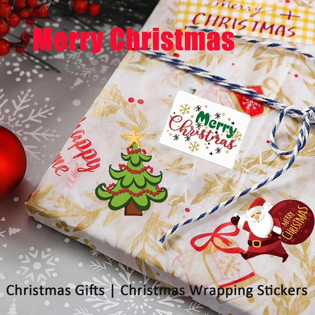 Vinyl Christmas Stickers Non Repeating Designs Santa Snowman Reindeer Holiday Stickers for Party Crafts Decor