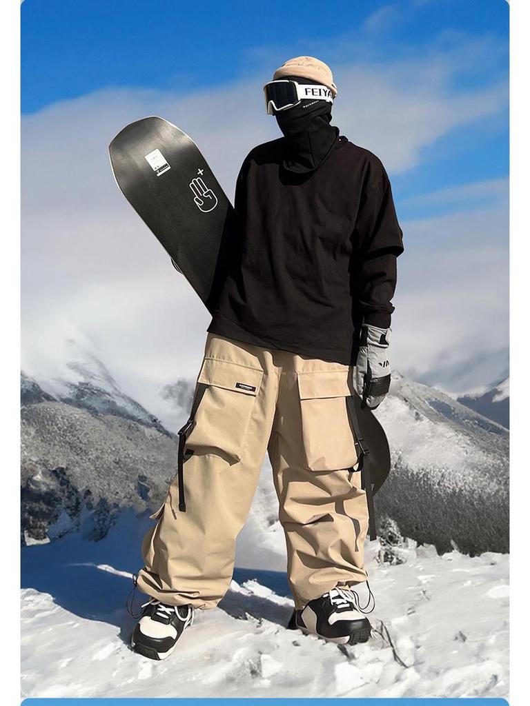 Водонепроницаемый многокарманный горнолыжный костюм Xuexiang - Толстые, теплые снегоходные штаны для мужчин и женщин