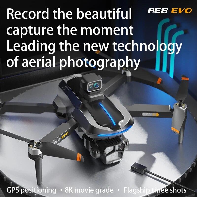 2024 AE8 New Drone 6K Brushless ESC Four Camera High Definition Aerial Photography GPS WIFIPositioning Intelligent Obstacle Avoidance Toys