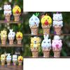 Delightful Ice Cream Animal Collectible Figurines Cute Shiba Inu Rabbit Panda Desk Decor
