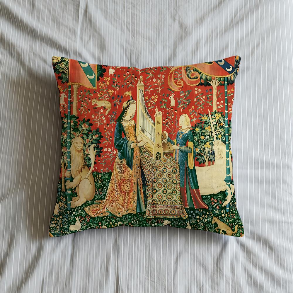 Подушка Средневековая Чехол Мягкий Дева Единорог Чехол И Для Дивана Гостиная Дом Удобный Офис Декор Защитные Наволочки