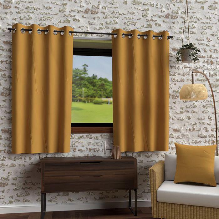 Портьера с люверсами из стираной микрофибры 135x180 см BOHEME горчичный, Soleil d'Ocre
