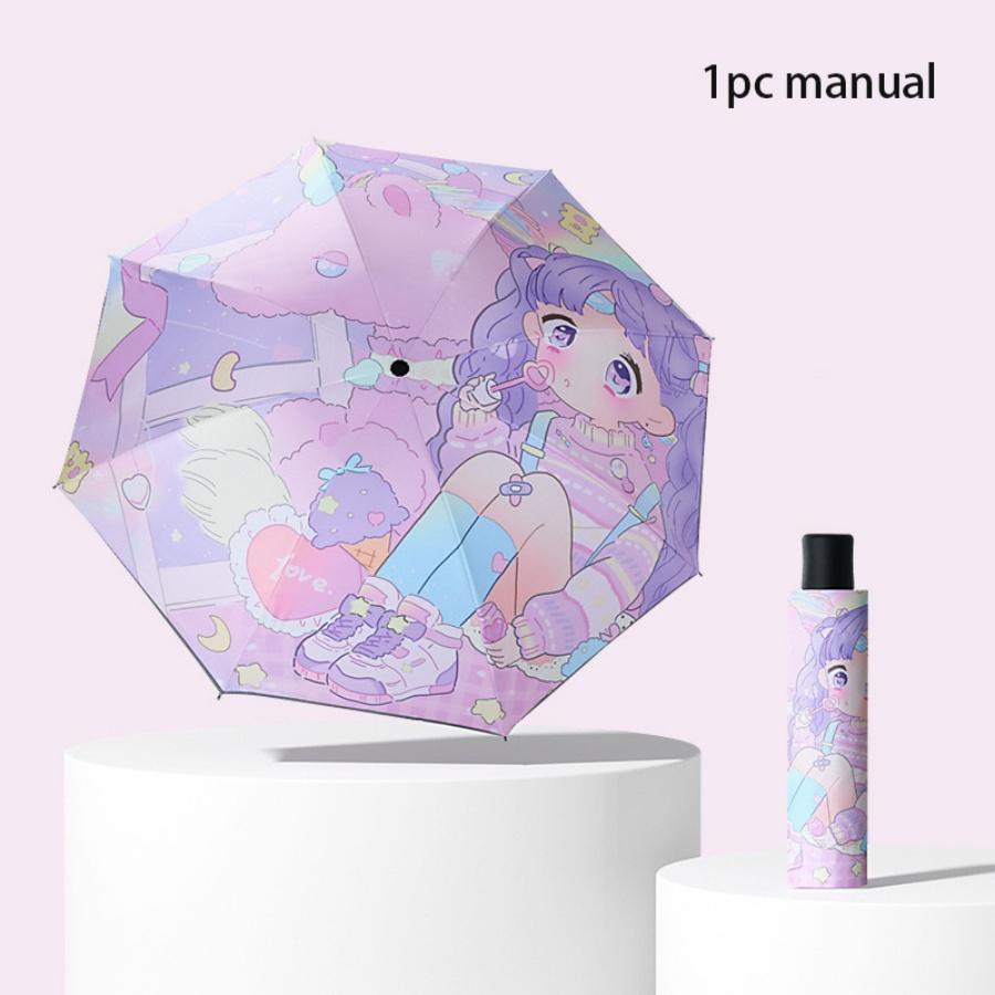 1 шт. Ручной мультяшный зонт Динозавр Астронавт Милый зонт Ветрозащитный Складной Солнцезащитный зонт со светоотражающей полосой