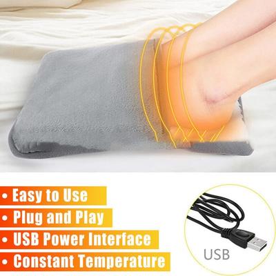 Электрическая грелка для ног с USB-зарядкой, зимняя, мягкая, плюшевая, моющаяся, подогреватель для ног, бытовой коврик для обогрева ног, улучшает сон