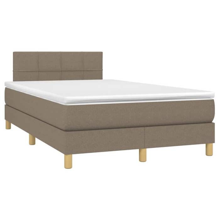 Maison Exclusive - Sommier à lattes de lit avec matelas LED Taupe 120x200 cm Tissu