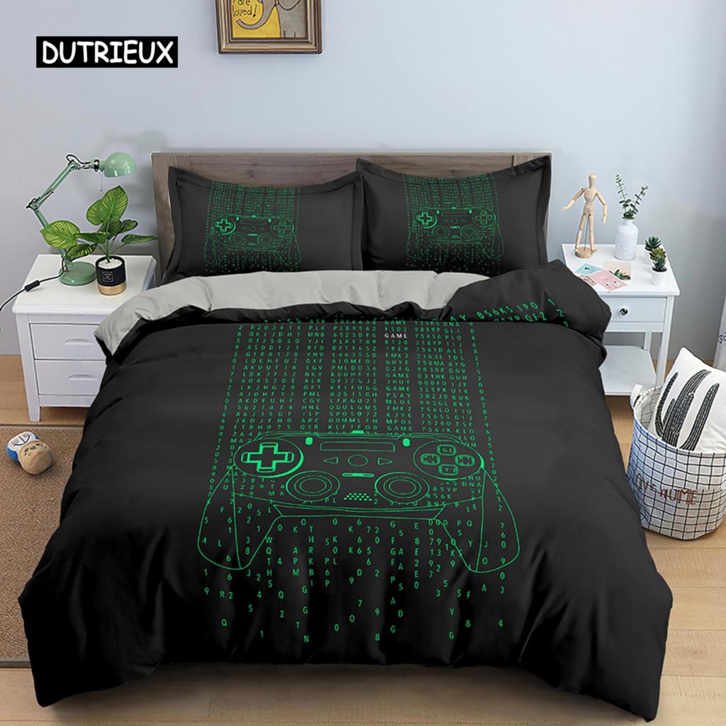 Игровой постельный комплект Роскошный Ретро Игровой джойстик Пододеяльник Квин Подросток Мальчик Девочка Полиэстер Принт геймпада Покрывала 2/3 шт