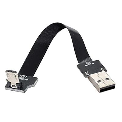 Кабель Cablecc USB Type A Папа к Micro USB Папа Кабель для передачи данных Плоский Тонкий FPC для и Телефонов С угловым разъемом 2.0 5-контактный (200см) FPV, Диски,