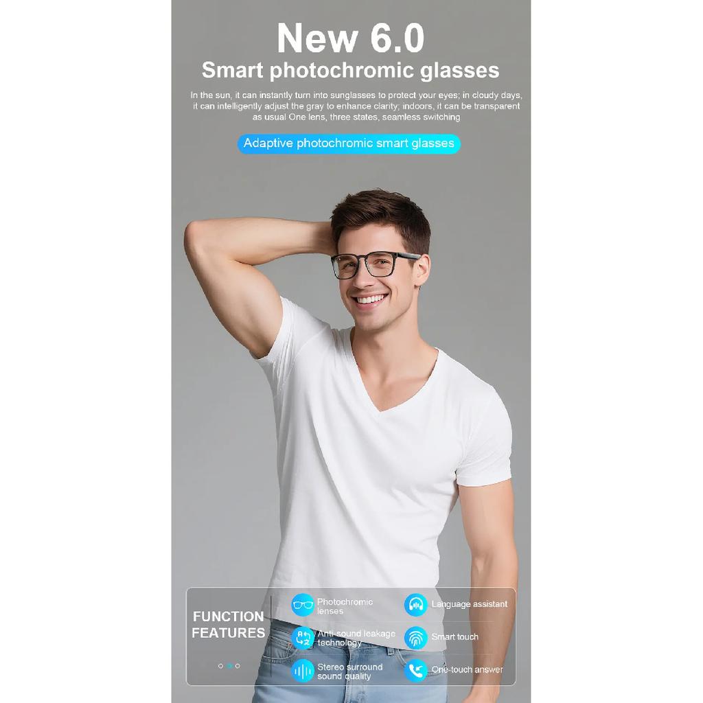 Smart Glasses With Transition Lenses And Multifunctionality