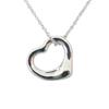Pre-owned Tiffany & Co. Silver 925 Open Heart Pendant Necklace J56-5