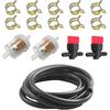 1/4 Inch Gas Fuel Line Kit, 2 Meter/6-Foot Fuel Hose with Clamps Valves & Magnetic Filters, Universal Filter Valve Gas Line Hose Kit for Motorcycle