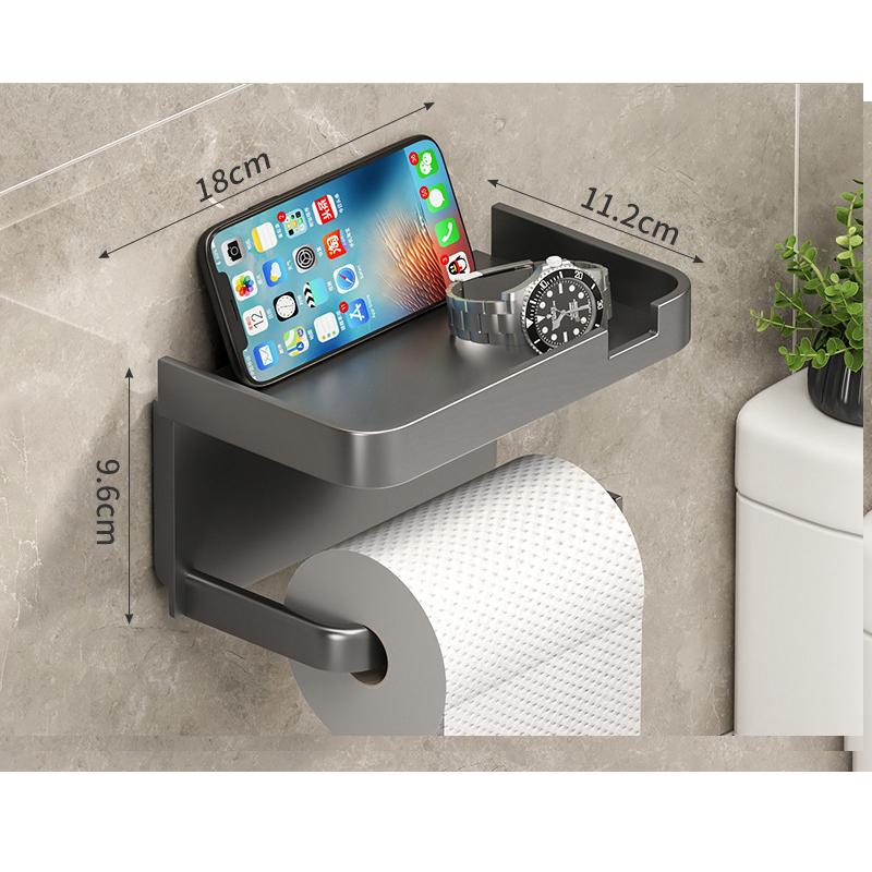 Коробка для туалетной бумаги в ванной комнате Держатель рулона бумажных полотенец Держатель для туалетной бумаги для мобильного телефона без проколов Коробка для туалетной бумаги Стойка для хранения туалетной бумаги