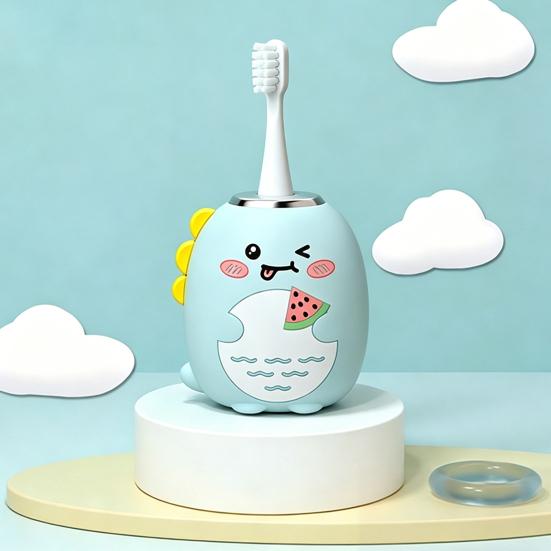 Kids U-Shaped Ultrasonic Electric Toothbrush IPX7 Waterproof Automatic Cartoon Dinosaur Toddlers Boys Girls Rechargeable Toothbrush