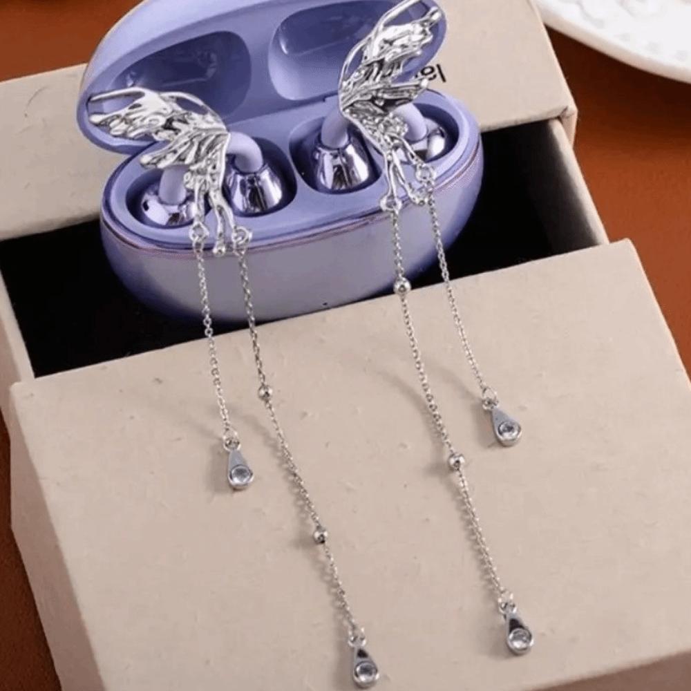 Creative Butterfly Earphone Clips Artificial Crystals Earphone Decorations  Personal Accessories