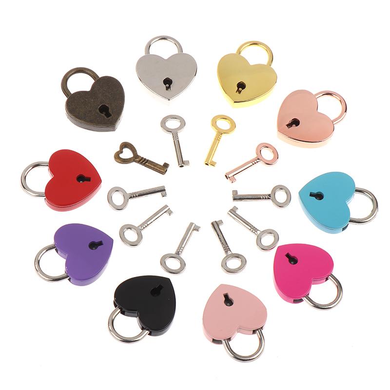 Замки для багажа в форме сердца, аппаратные замки с замком для шкатулки для драгоценностей, дневника