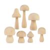 Mini Doll Wooden Mushroom Model Ornaments Unpainted DIY Crafts Natural Wood Statue Toy Painting Figurine Home Decoration