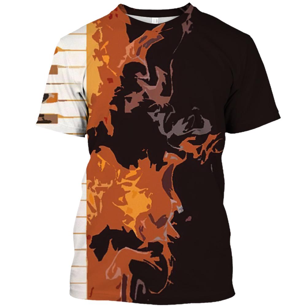 Фортепианные ноты 3D быстросохнущая мужская футболка Летняя мода Повседневная мужская футболка с короткими рукавами унисекс Женская одежда футболка Топ