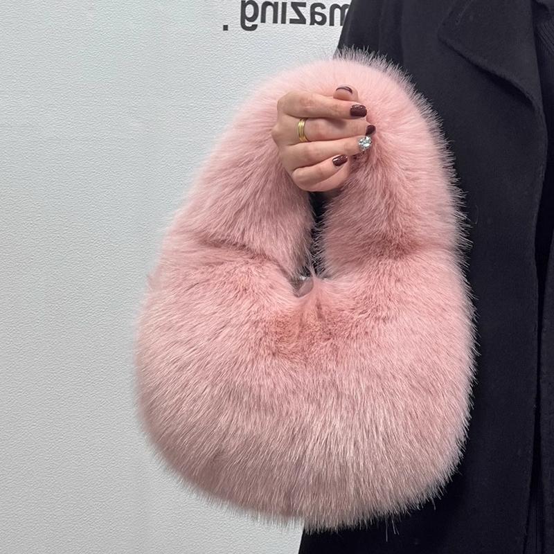 Yogodlns Новая зимняя плюшевая сумка для женщин, модная ручная пушистая сумка, универсальная сумка через плечо, трендовая сумка-хобо для поездок на работу