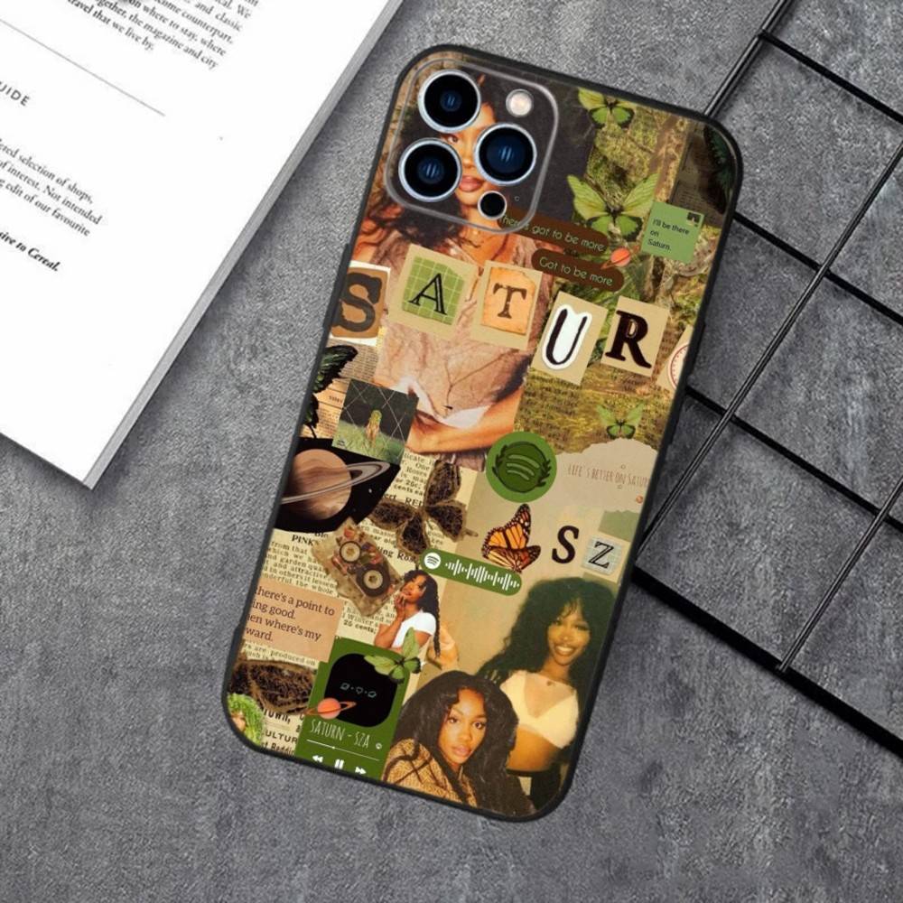 Singer SZA Snooze SOS Phone Case For iPhone 17,16,15,14,13,12,11,XS,XR,X,8,7,Pro,Max,Plus,Mini,Air,e Silicone Black Cover