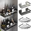 Kitchen Storage Bathroom Shelves Organizer Aluminum Alloy Shower Shelf  Accessories Shampoo Rack Multi-scenario No Drill Shelf