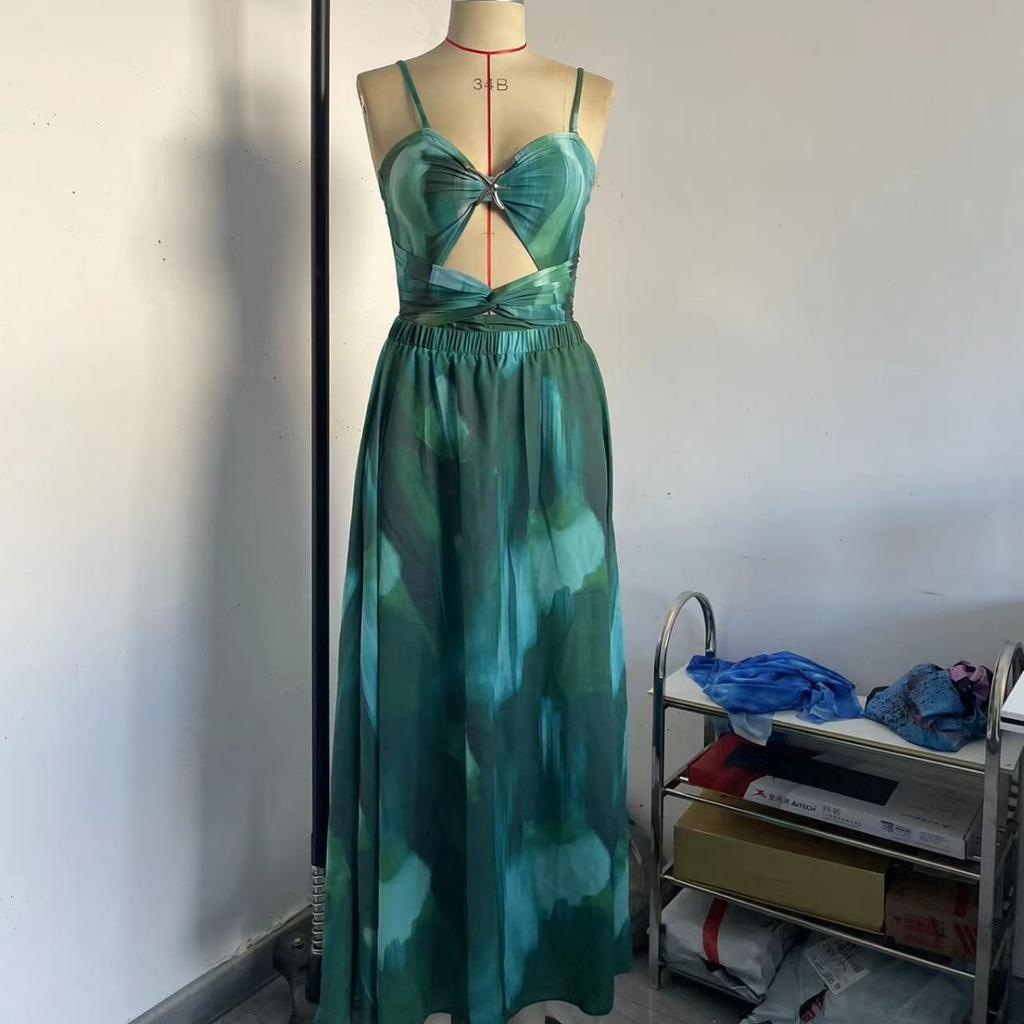 Цельный купальник Женский Последний Принт Сексуальный Раздельный купальник Шифоновая Круглая Юбка