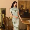 Four-sided Elastic Single Layer Lotus Cheongsam Dress For Daily Cheongsam
