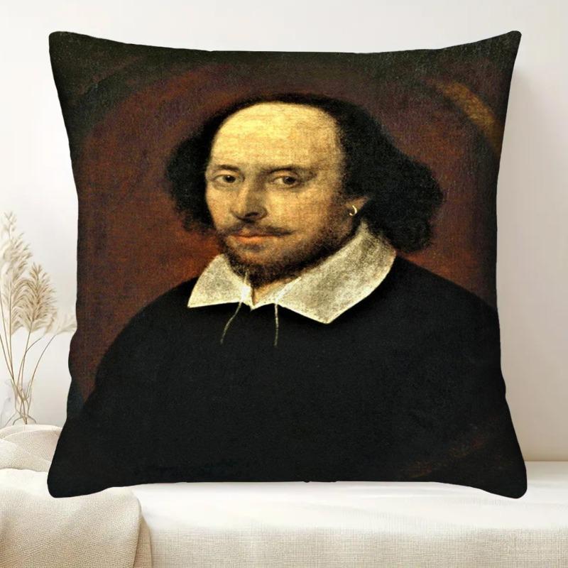 1pc, William Shakespeare Pillowcase, 45.72X45.72 cm, Single-Sided Printing, Perfect Gift for Birthday, Valentine'S Day, Christmas, Anniversary, Hallow