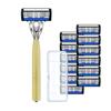 In-Stock Seven-Layer Manual Razor with Metal Hammer Pattern Handle for Shaving Beard
