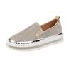 Single Shoes Women's 2025 Spring New Casual Platform Lazy Rhinestone Korean Version Women's Shoes