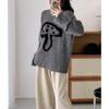 Mushroom Wool-Alpaca Loose Pullover: 2024 Autumn Drop Shoulder Knit Sweater