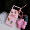 Cute Rotate Flower Bracelet Phone Case For Samsung Galaxy Z Flip 4 Z Flip 3 5g Hand Chain Hinge Full Protector Cover Para
