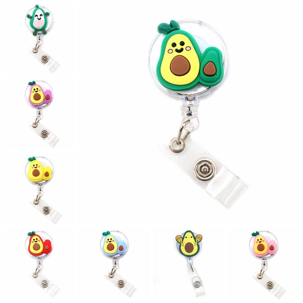 Easy Pull Buckle Badge Holder Avocado ID Card Retractable Badge Holder  Doctor Students