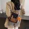 Осенне-зимний ретро женский рюкзак 2024 новый универсальный рюкзак изысканный мини контрастного цвета школьный рюкзак