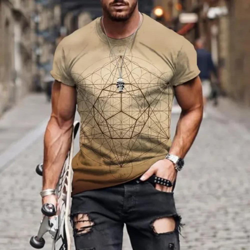 Летняя популярная мужская футболка с принтом, модная спортивная повседневная мужская футболка с коротким рукавом, большой размер, удобный топ