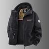 Mens Fleece Hooded Jacket Oversized Outdoor Winter Coat Casual Warm Zip Up Outerwear Couples