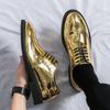Casual Shoes for Men Shoes Big Size Fashion Gold Silver Loafers Men Luxury Casual Brogue Club Wedding Party Block Leather Shoes